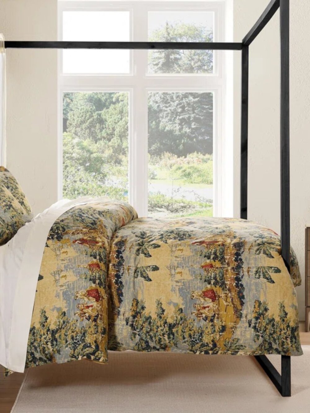 HiEnd Accents Provence Floral Vintage-Style Yellow Cotton Quilt